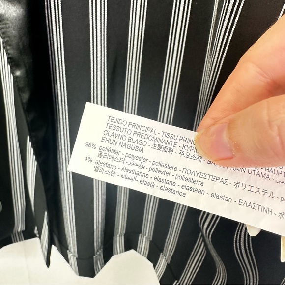 Zara Basic Striped Blazer Long Sleeve Open Oversized Professional Work Office - Picture 6 of 8